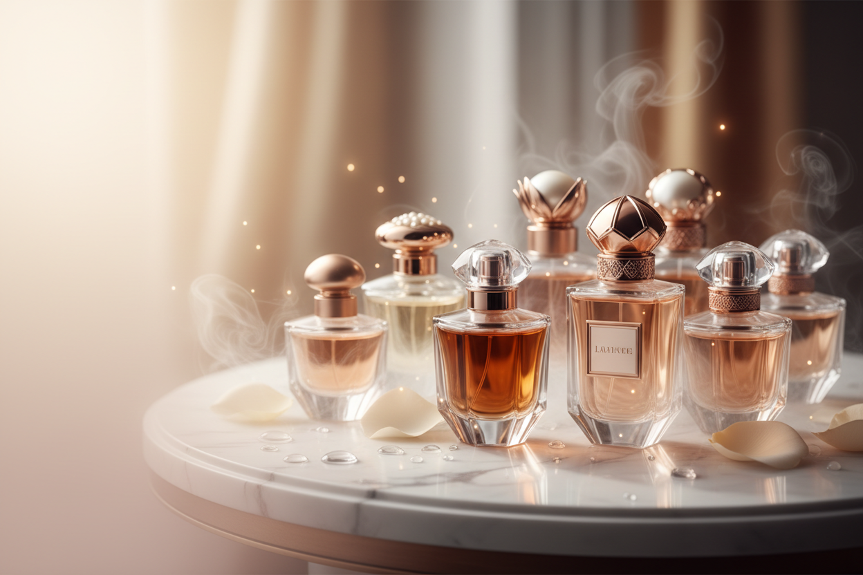 create a beautiful luxury perfume store banner image